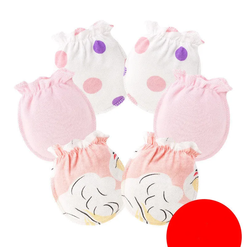 3 Pairs Baby Gloves 0-6 Months Early Baby Anti-grasping Gloves