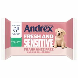 Andrex Fragrance Free Flushable Toilet Wipes, 30 Pack