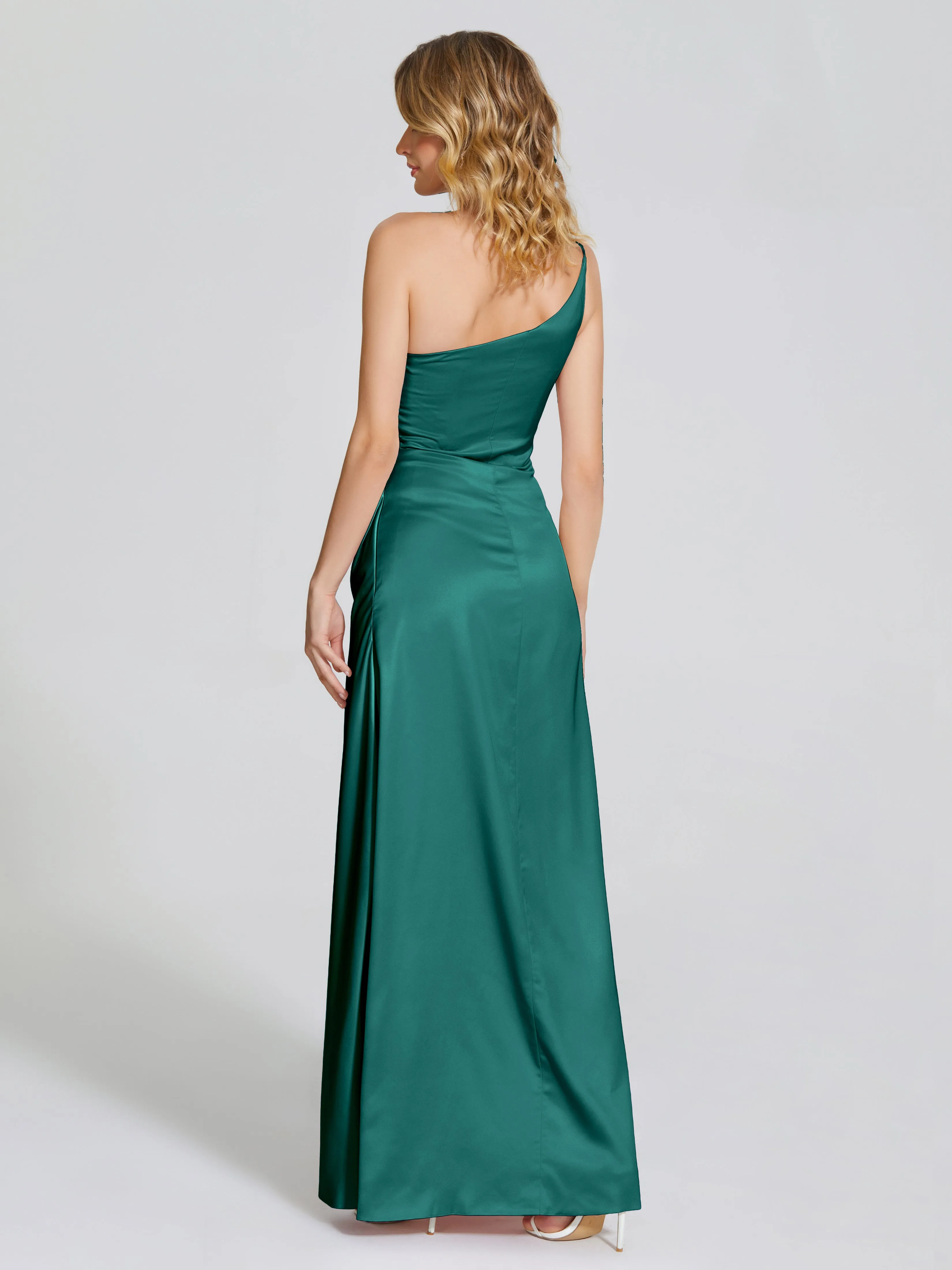 Angela One Shoulder Soft Satin Bridesmaid Dresses