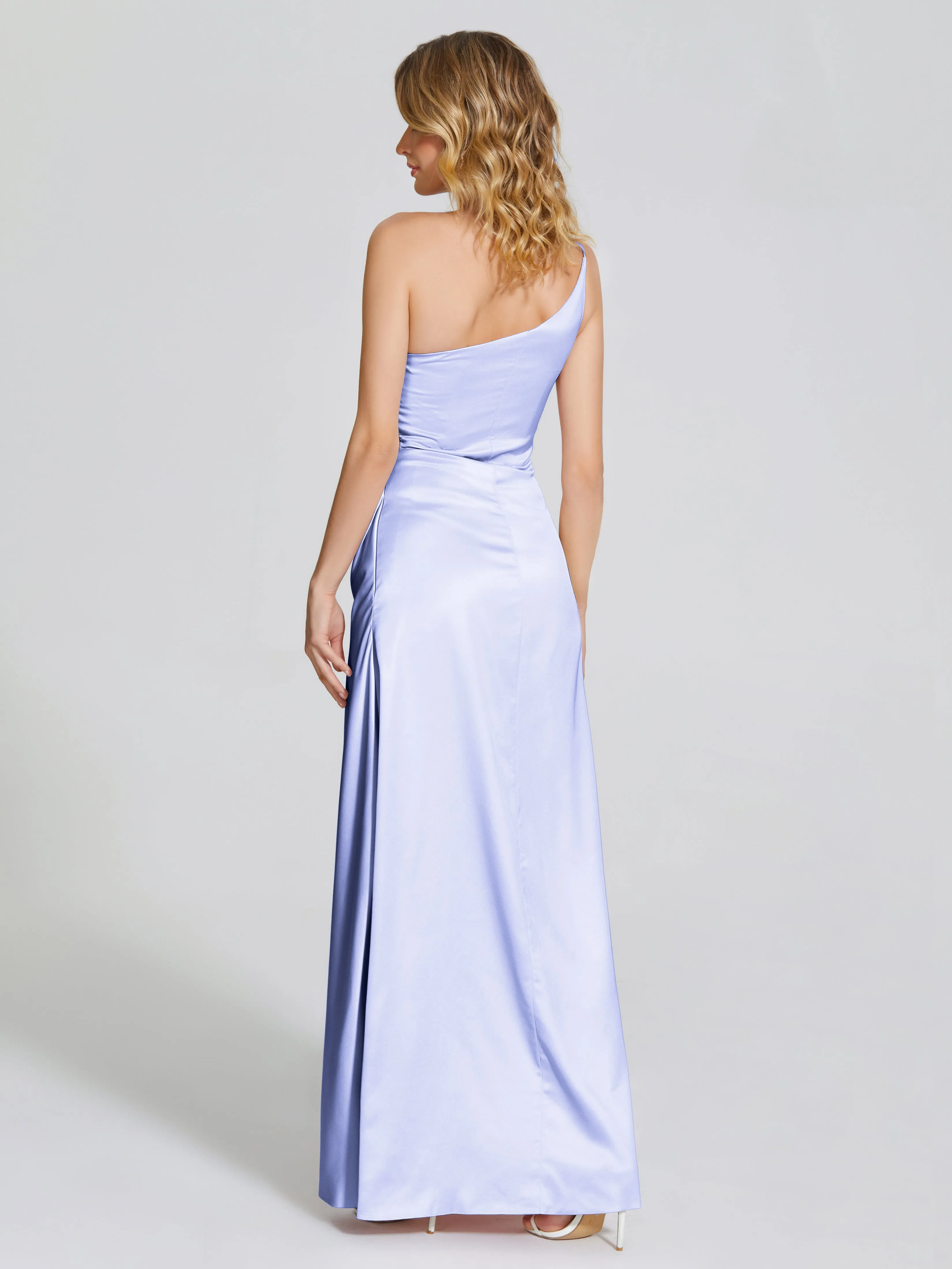 Angela One Shoulder Soft Satin Bridesmaid Dresses