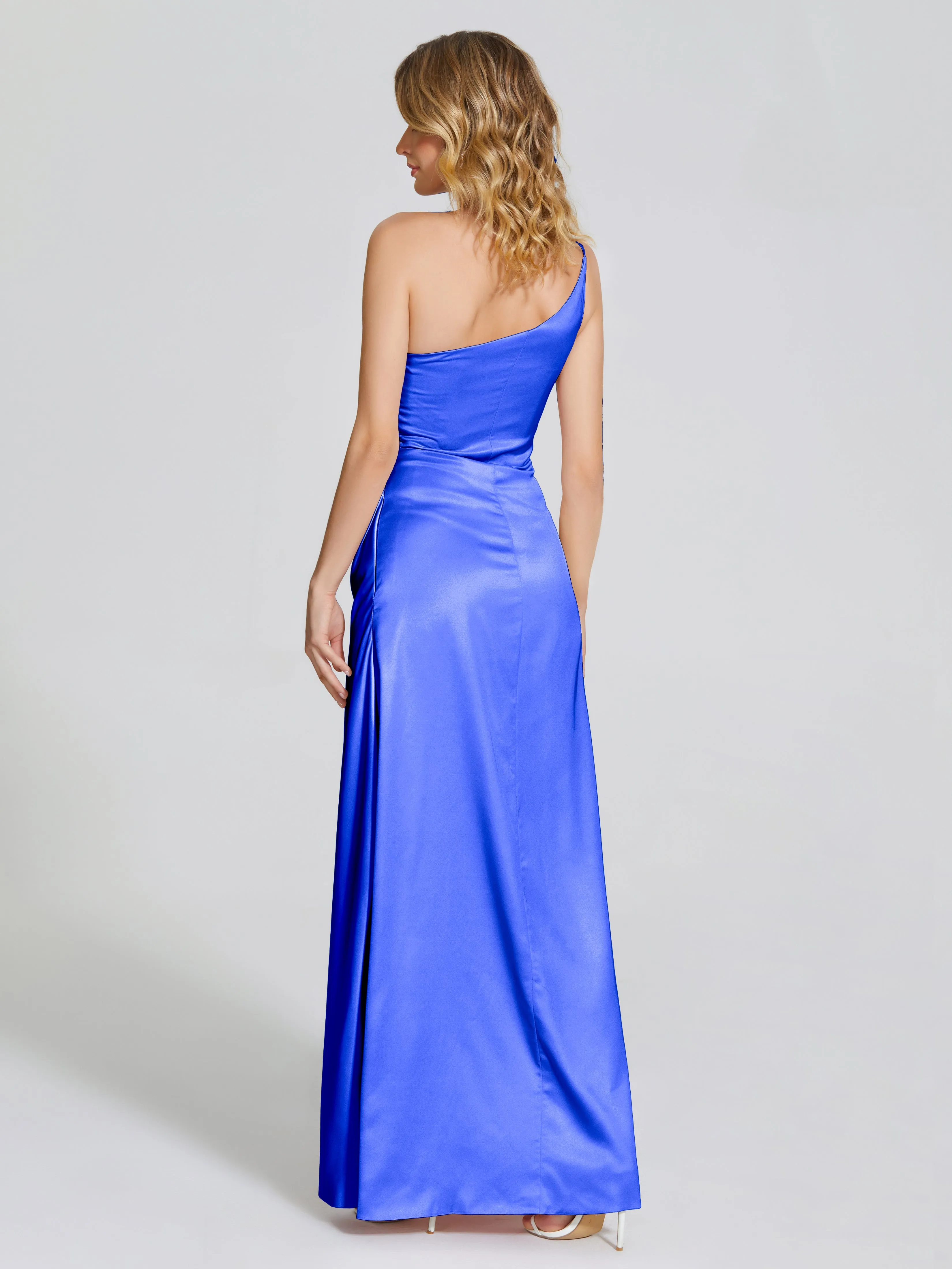 Angela One Shoulder Soft Satin Bridesmaid Dresses