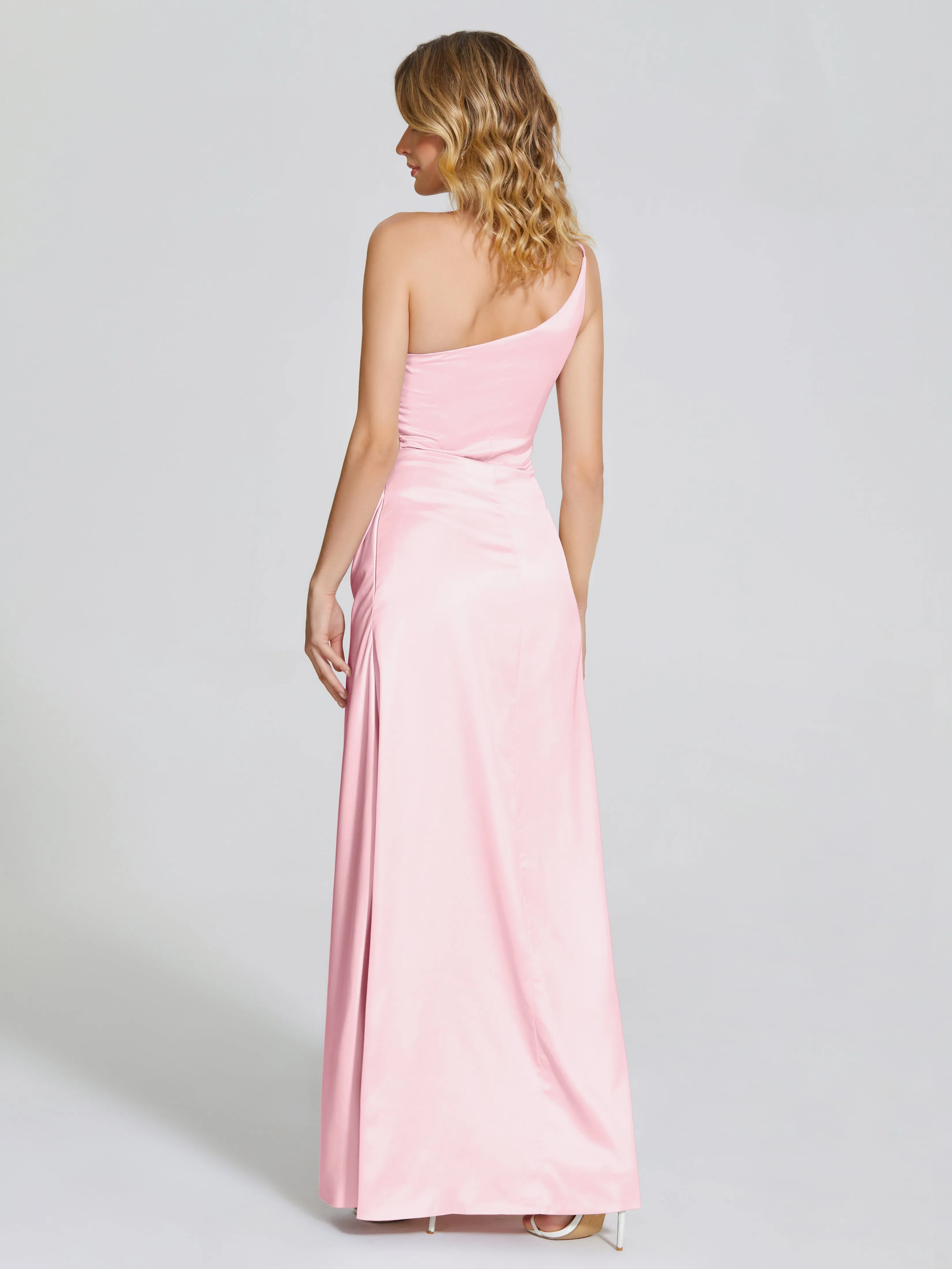 Angela One Shoulder Soft Satin Bridesmaid Dresses