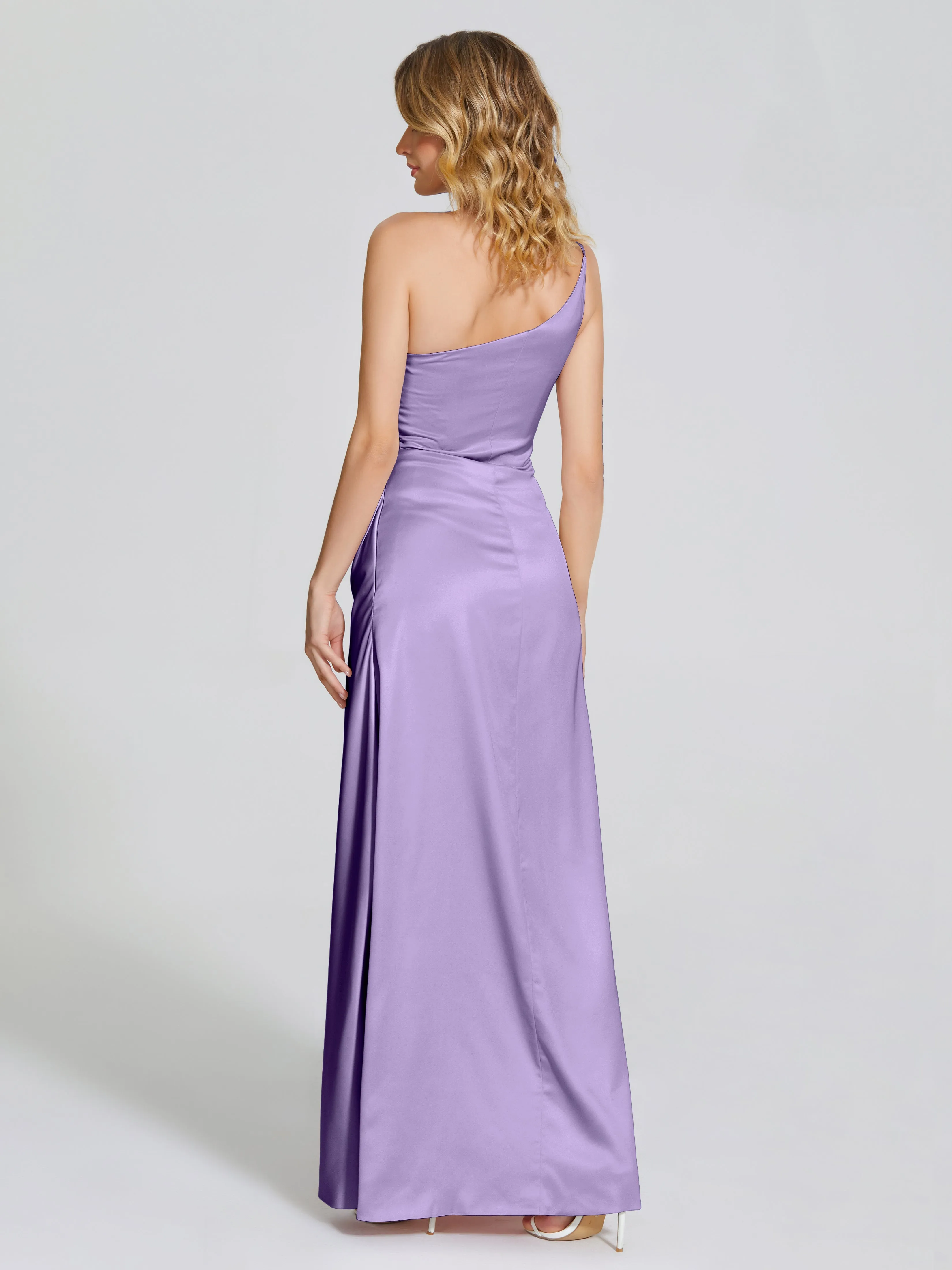 Angela One Shoulder Soft Satin Bridesmaid Dresses