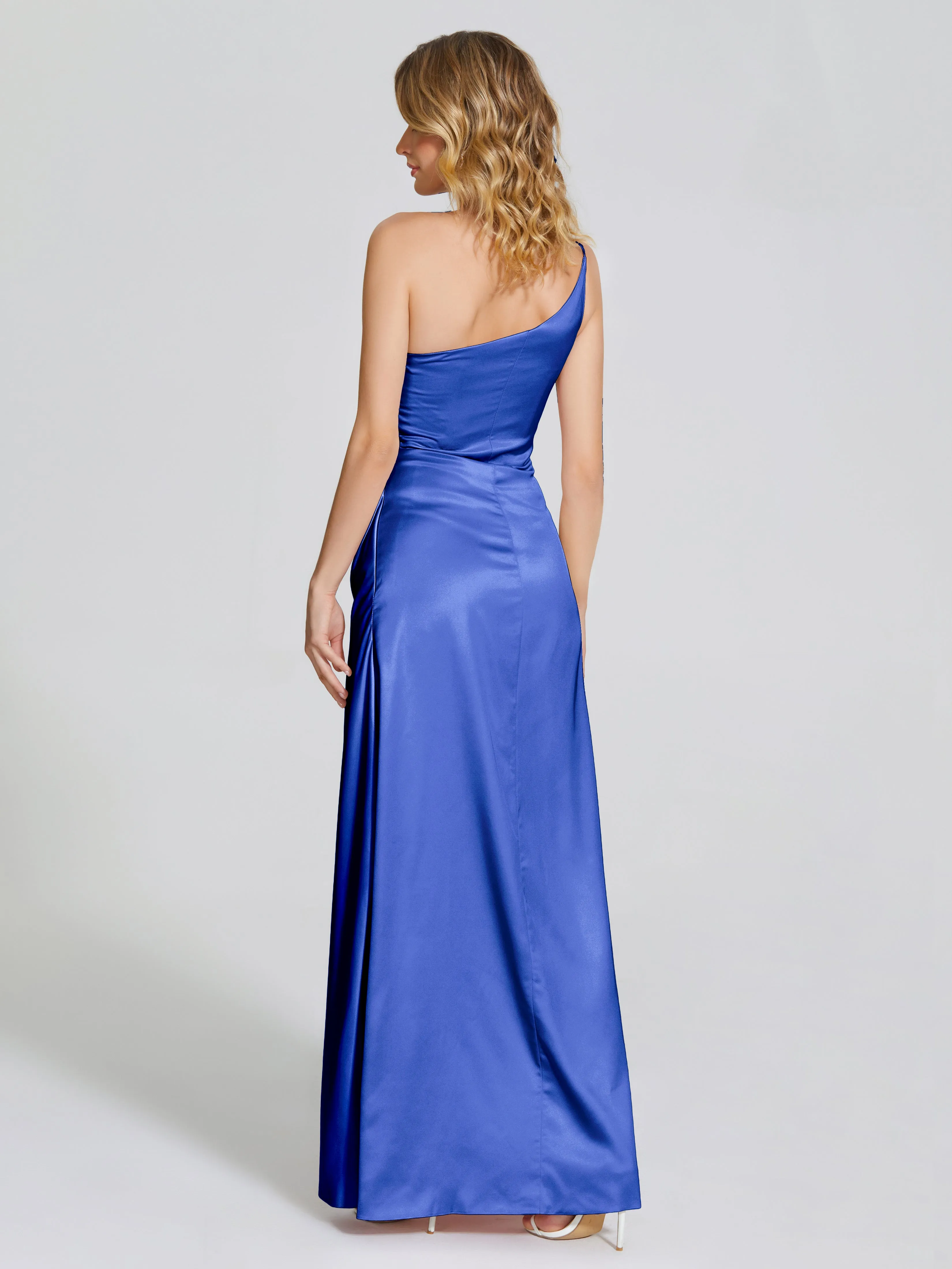 Angela One Shoulder Soft Satin Bridesmaid Dresses