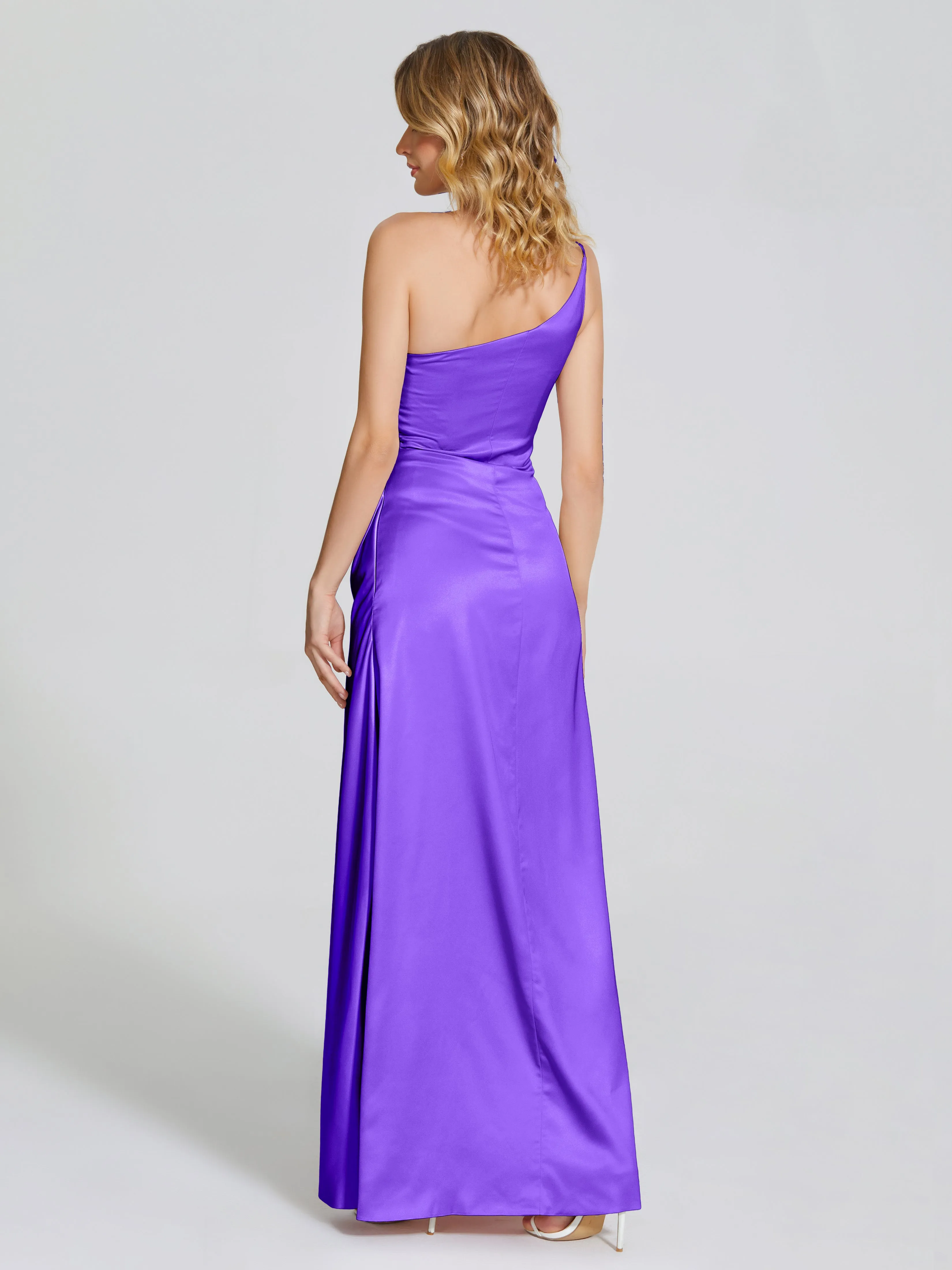 Angela One Shoulder Soft Satin Bridesmaid Dresses