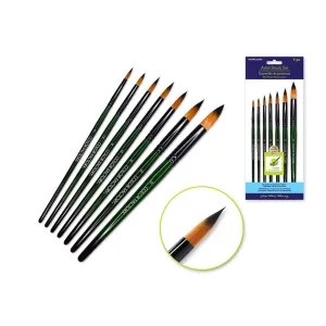 Artist Brush Set: 'Fierce' Art Set Wood Handle-Round, x7