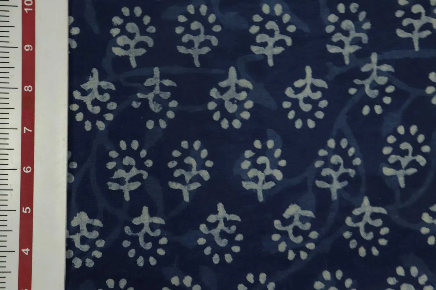 Blue & White Motifs Cotton Fabric