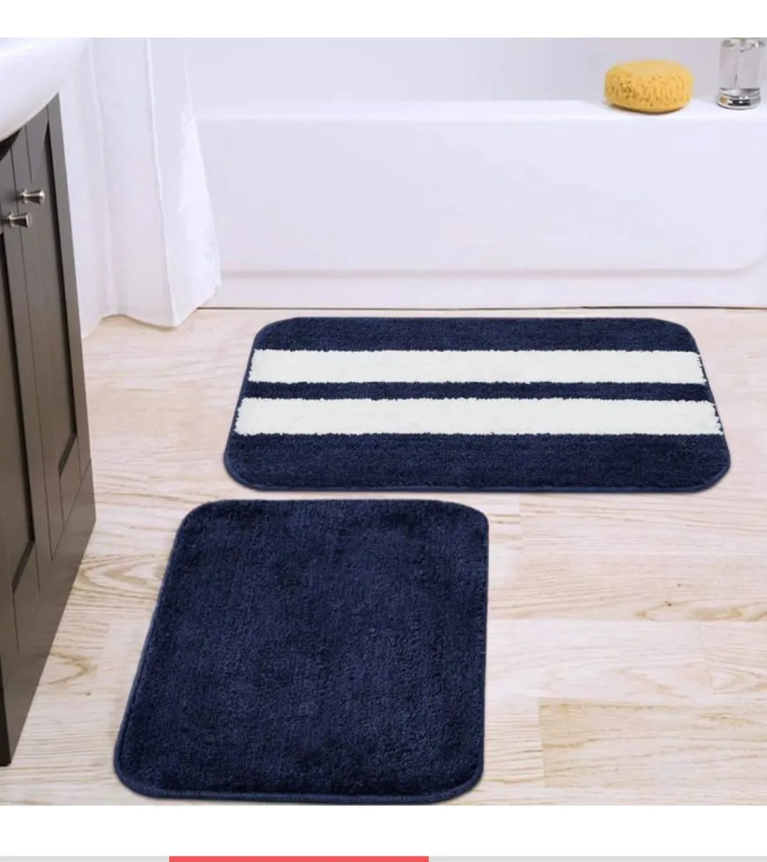 Blue Anti-Slip Bath Mats - Set Of 2 (60*40cm)