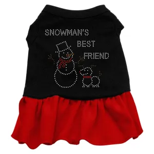 Christmas Pet Dog & Cat Dress Rhinestone, "Snowman's Best Friend"