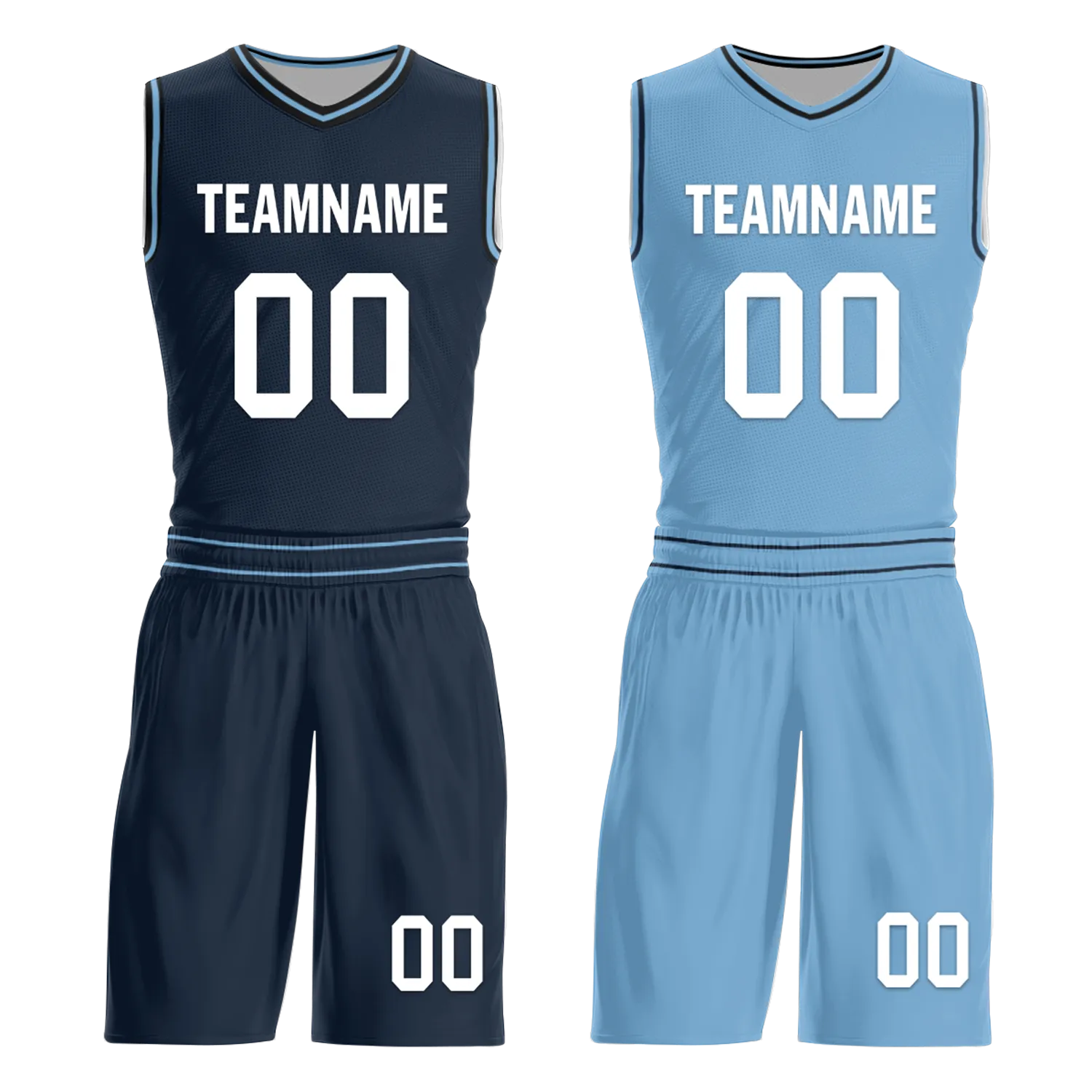 Custom Blue Classic Style Reversible Basketball Uniform Personalized BBJR-D017032