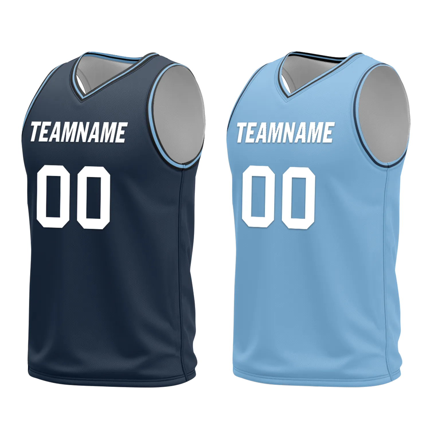 Custom Blue Classic Style Reversible Basketball Uniform Personalized BBJR-D017032