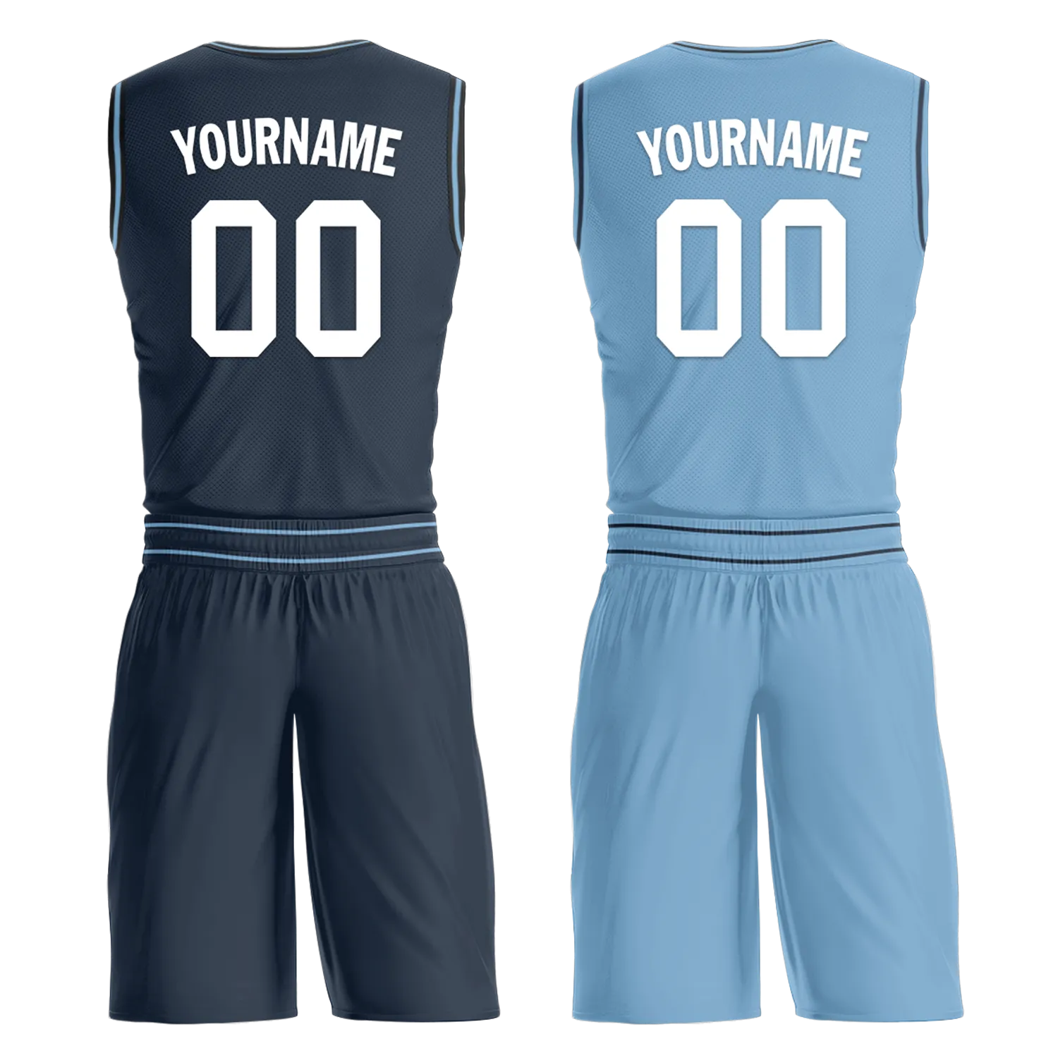 Custom Blue Classic Style Reversible Basketball Uniform Personalized BBJR-D017032