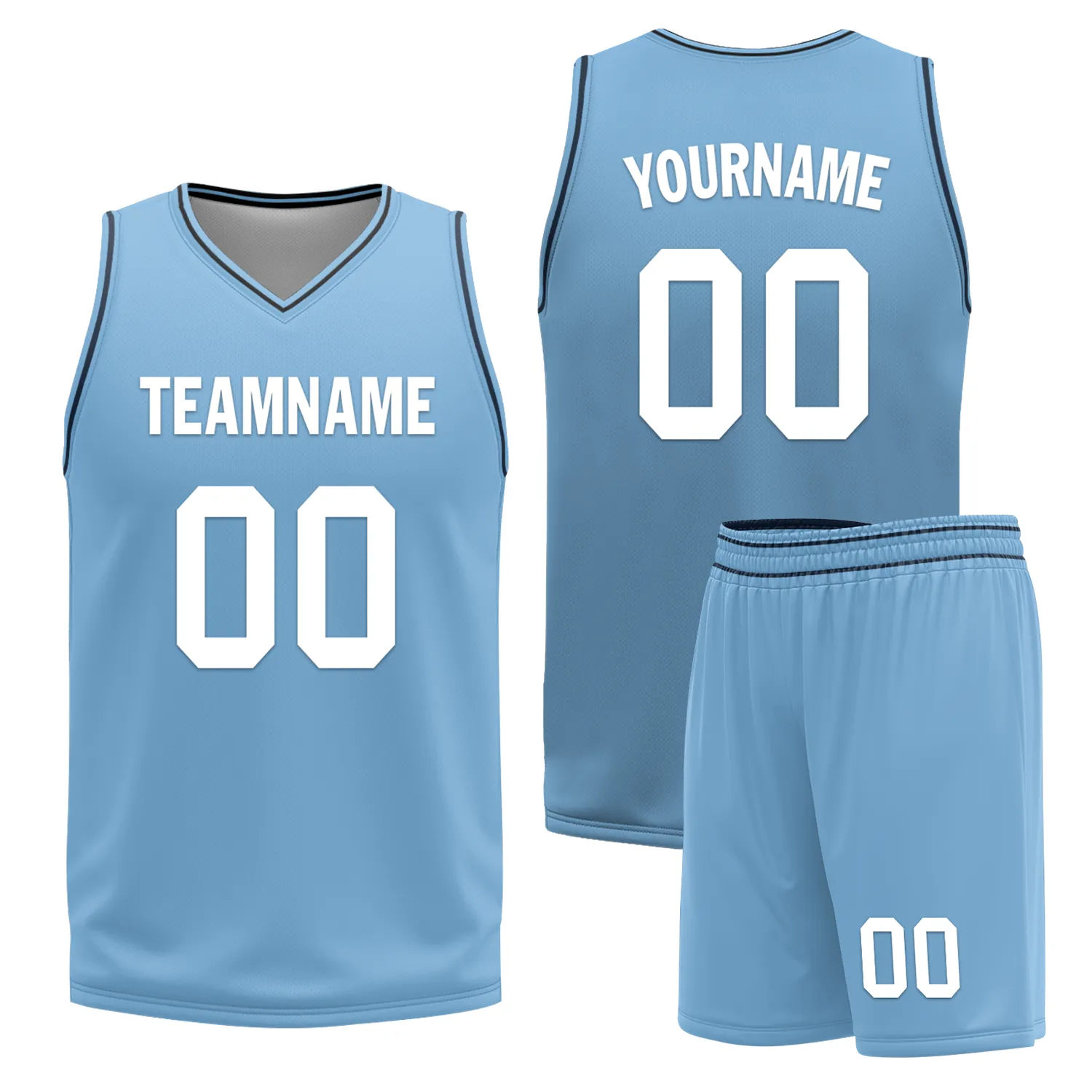 Custom Blue Classic Style Reversible Basketball Uniform Personalized BBJR-D017032