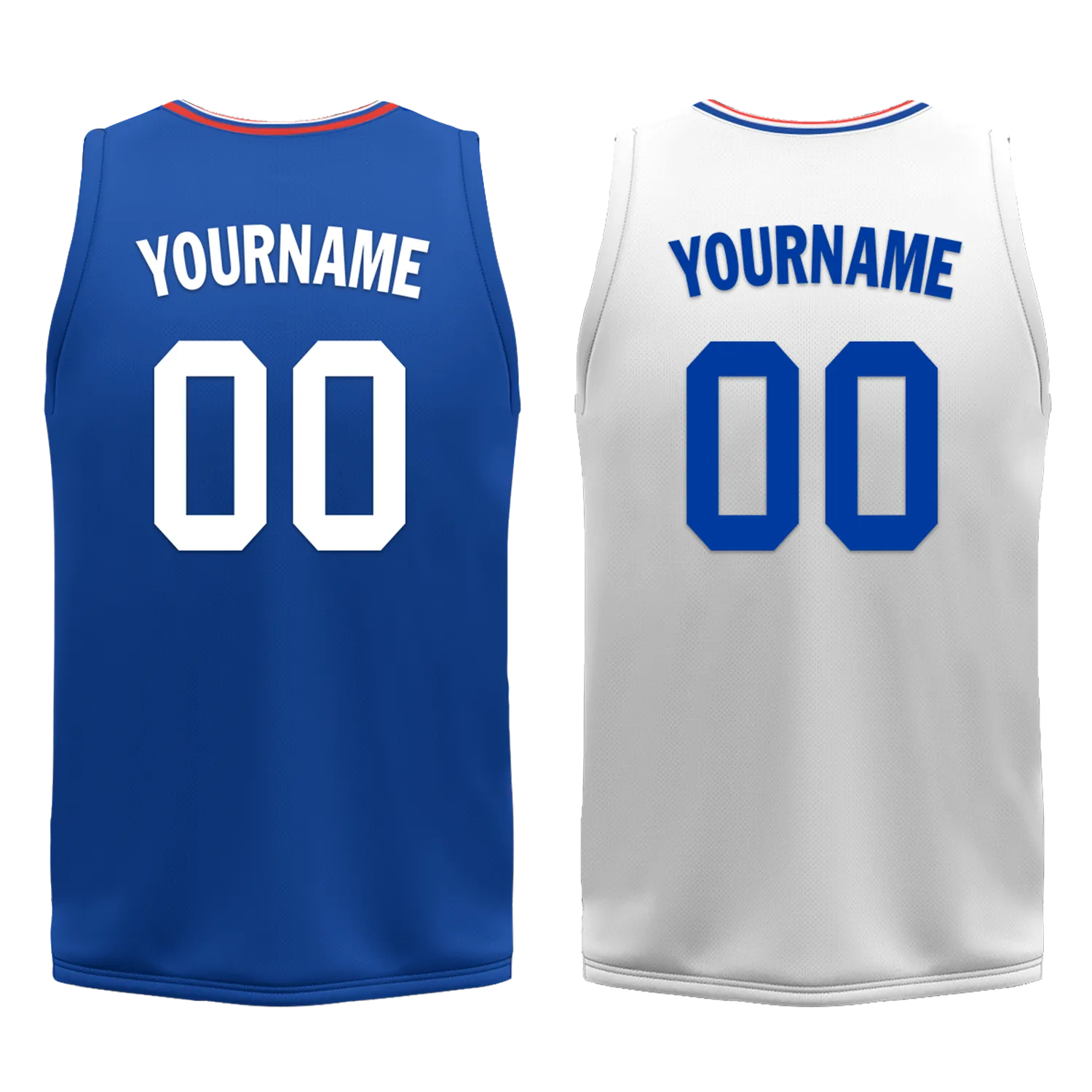 Custom Blue White Classic Style Reversible Basketball Uniform Personalized BBJR-D017031