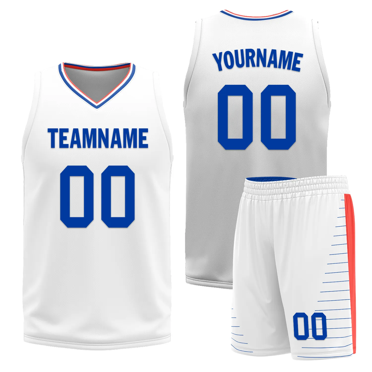 Custom Blue White Classic Style Reversible Basketball Uniform Personalized BBJR-D017031