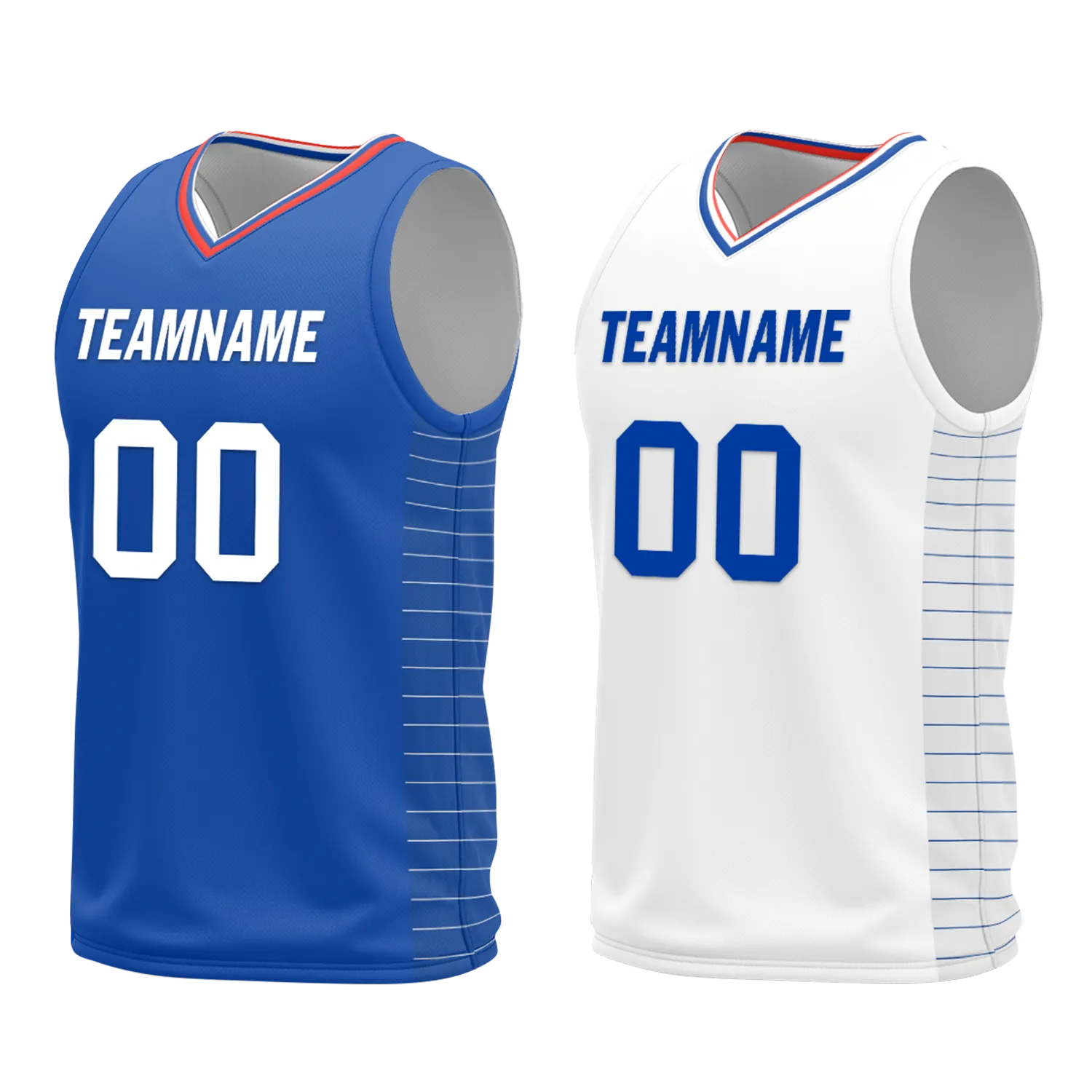 Custom Blue White Classic Style Reversible Basketball Uniform Personalized BBJR-D017031