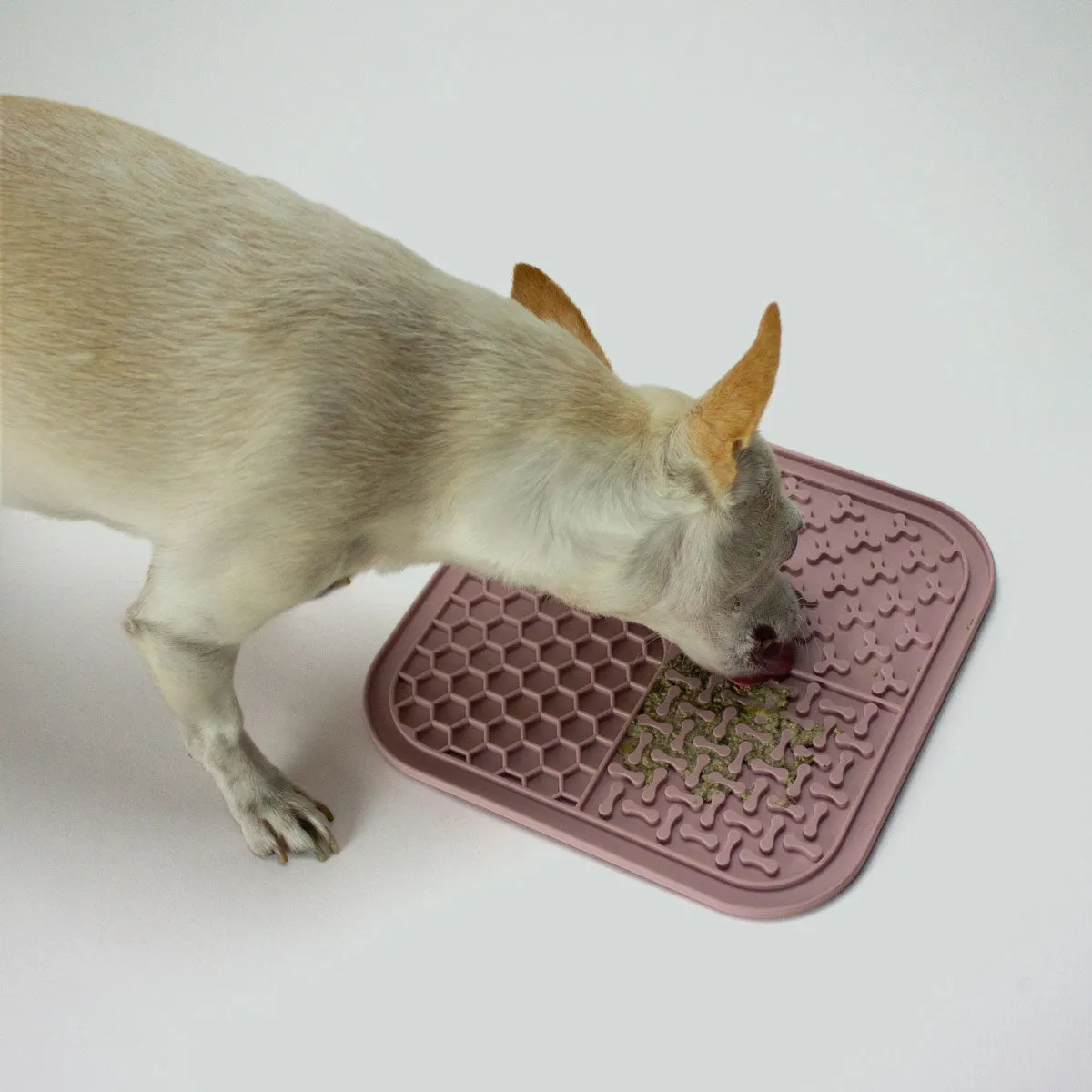 Dog Lick Mat, Powder Blue Color, Food-Grade Silicone, 8" x 8", Dishwasher Safe