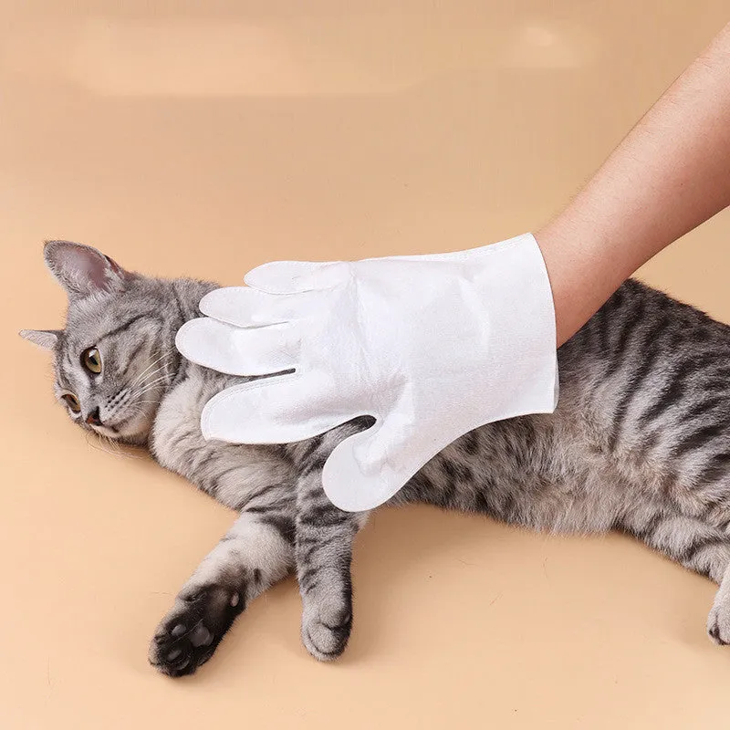 Dry Cleaning Wipes For Cats Pets Disposable Cleaning Gloves for grooming