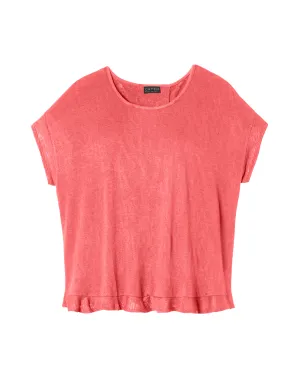 Faith Ruffle Dolman Top | Coral