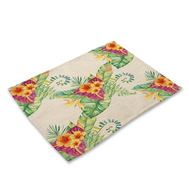 Flower and Flamingo Table Mats