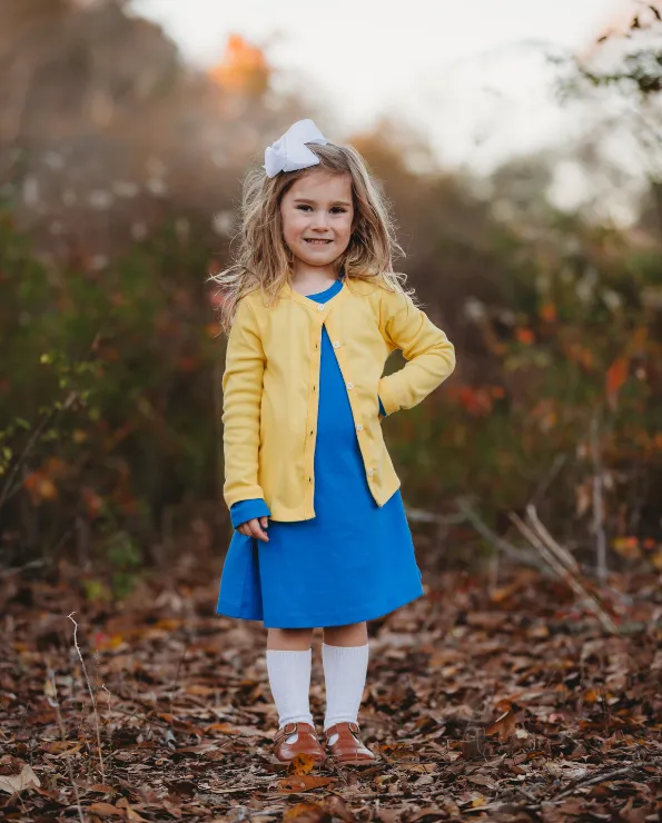 Girls Soft Cotton Button-Down Cardigan | Hot Pink