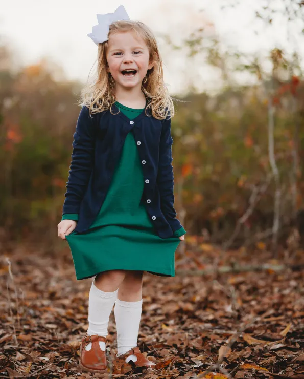 Girls Soft Cotton Button-Down Cardigan | Hot Pink