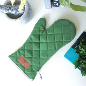 Green Cotton Canvas Oven Gauntlet