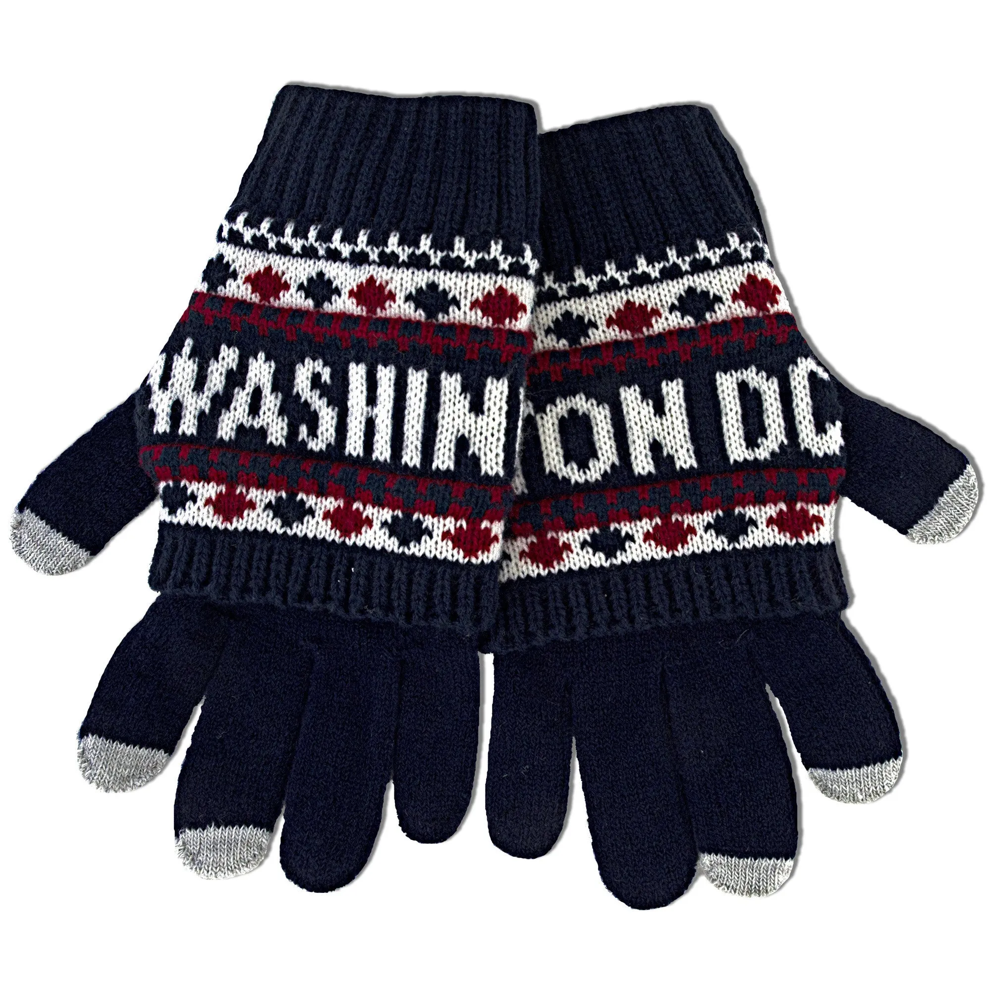 GVDC03 Robin Ruth Knit Gloves - Washington DC NAVY/WHITE/RED