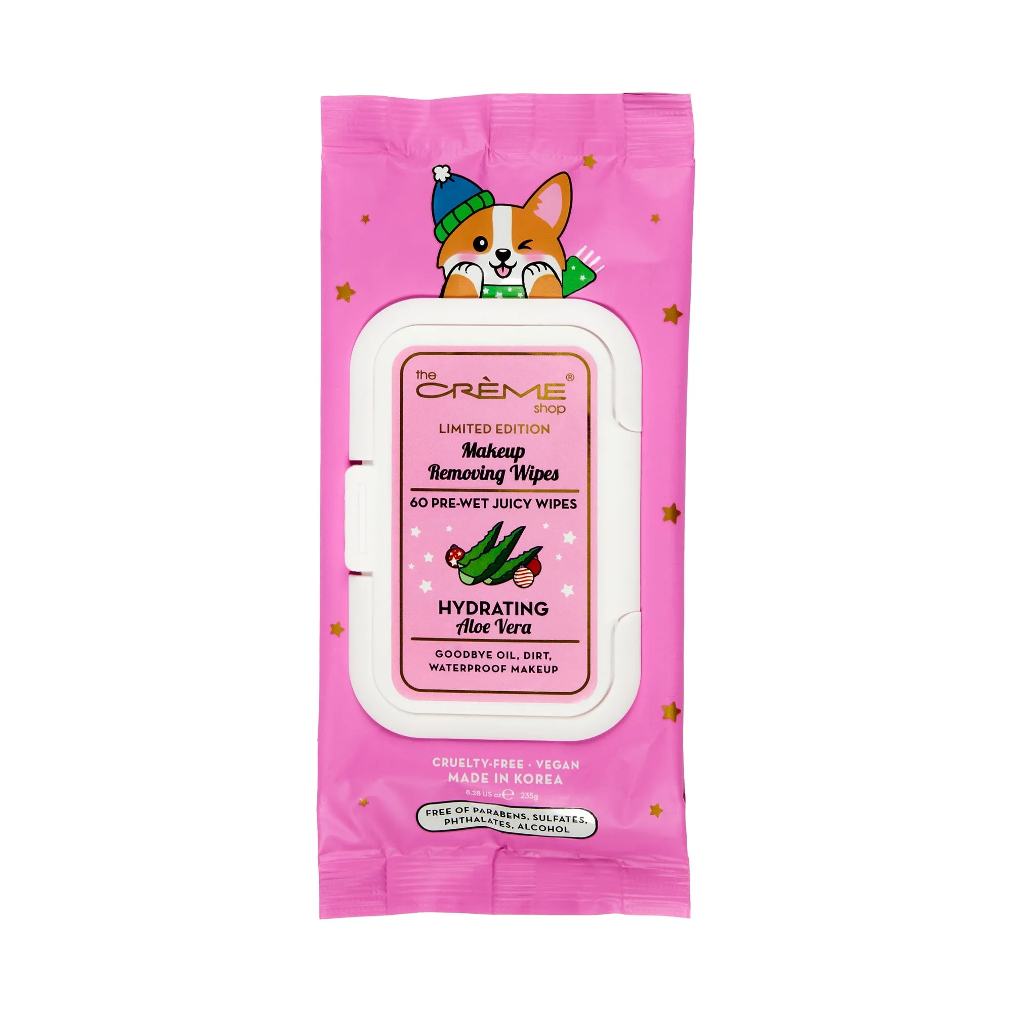 Holiday Corgi Makeup Removing Wipes – Hydrating Aloe Vera