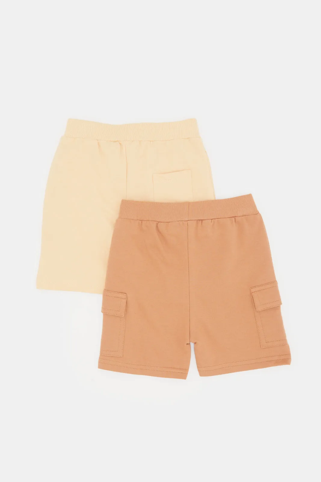 Infant Boys Beige And Tan Bermuda Set (Pack Of 2)