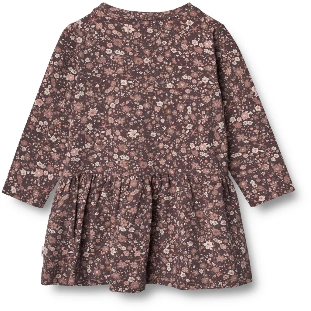 Jersey Dress Bessie - soft eggplant meadow