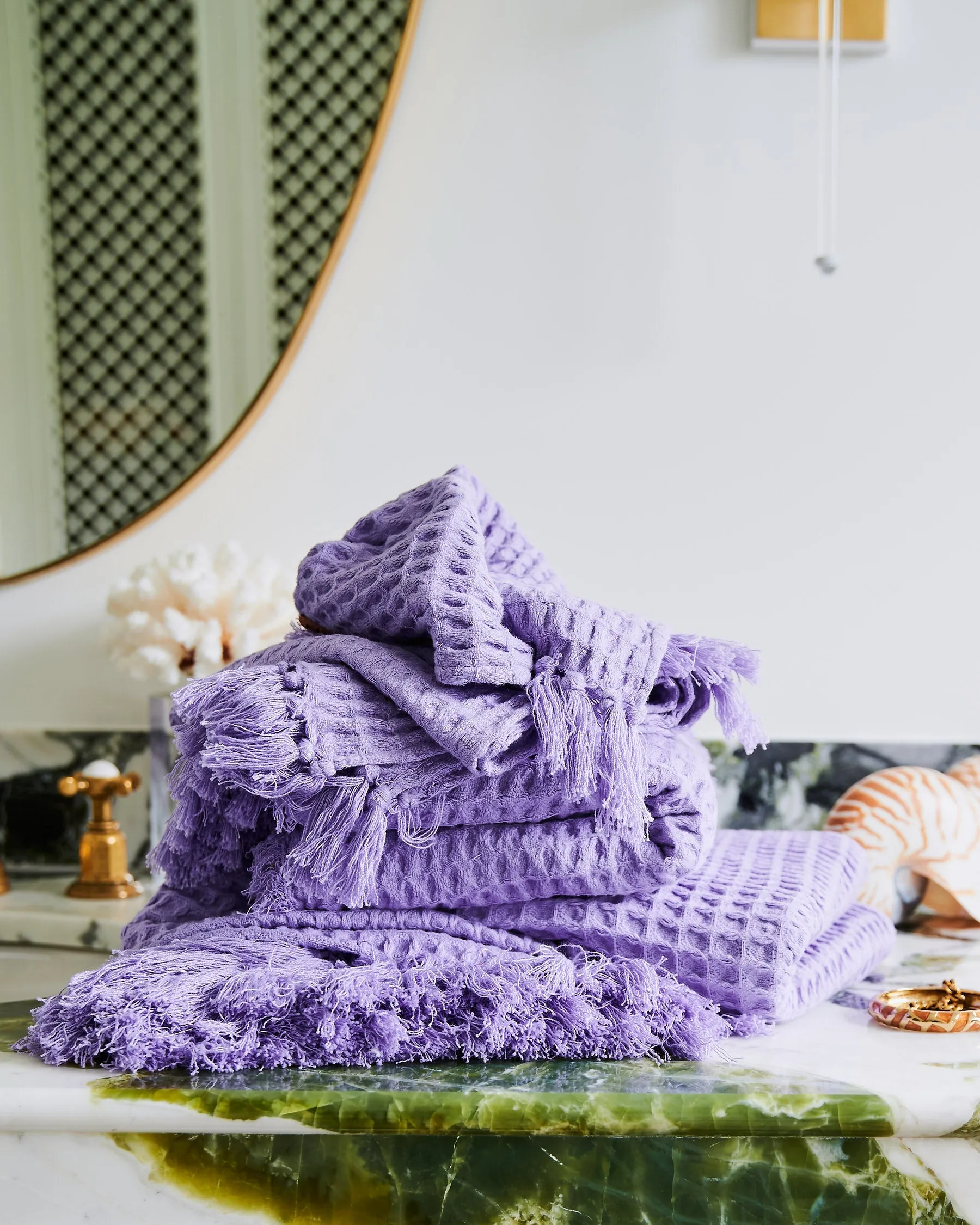 Kip & Co Lilac Waffle Bath Sheet / Beach Towel