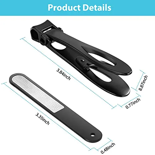 MAYCREATE® Nail Cutter for Men Toe Nail Cutter for Thick Nails Cutting Clipper Trimmer for Women Wide-Opening Sharp Jaws Stainless Steel Large Nail Clippers Set with Nail File