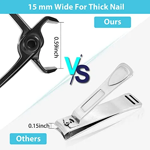 MAYCREATE® Nail Cutter for Men Toe Nail Cutter for Thick Nails Cutting Clipper Trimmer for Women Wide-Opening Sharp Jaws Stainless Steel Large Nail Clippers Set with Nail File