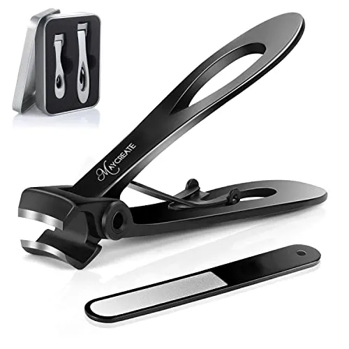 MAYCREATE® Nail Cutter for Men Toe Nail Cutter for Thick Nails Cutting Clipper Trimmer for Women Wide-Opening Sharp Jaws Stainless Steel Large Nail Clippers Set with Nail File