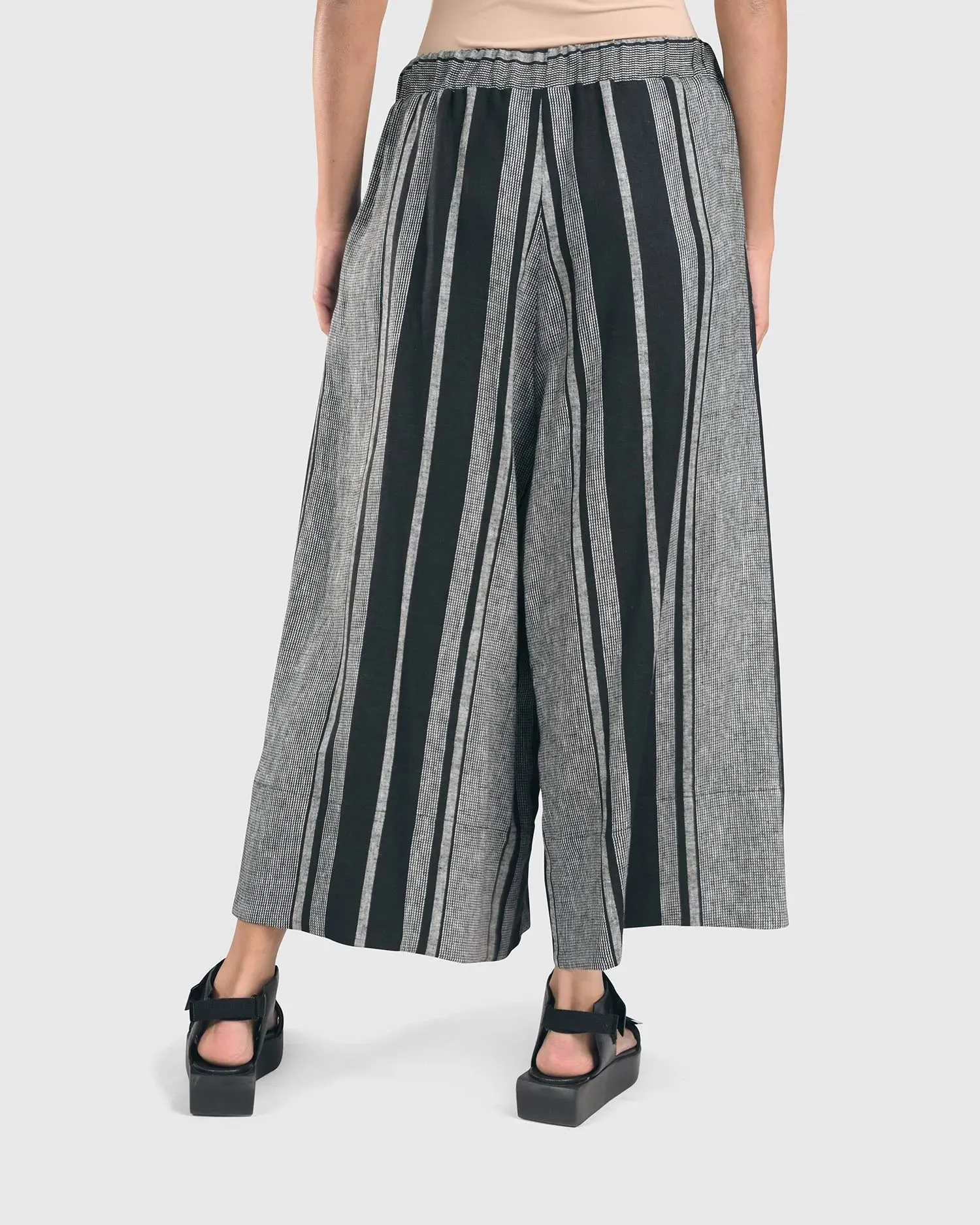 Melange Palazzo Crop Pants, Stripe