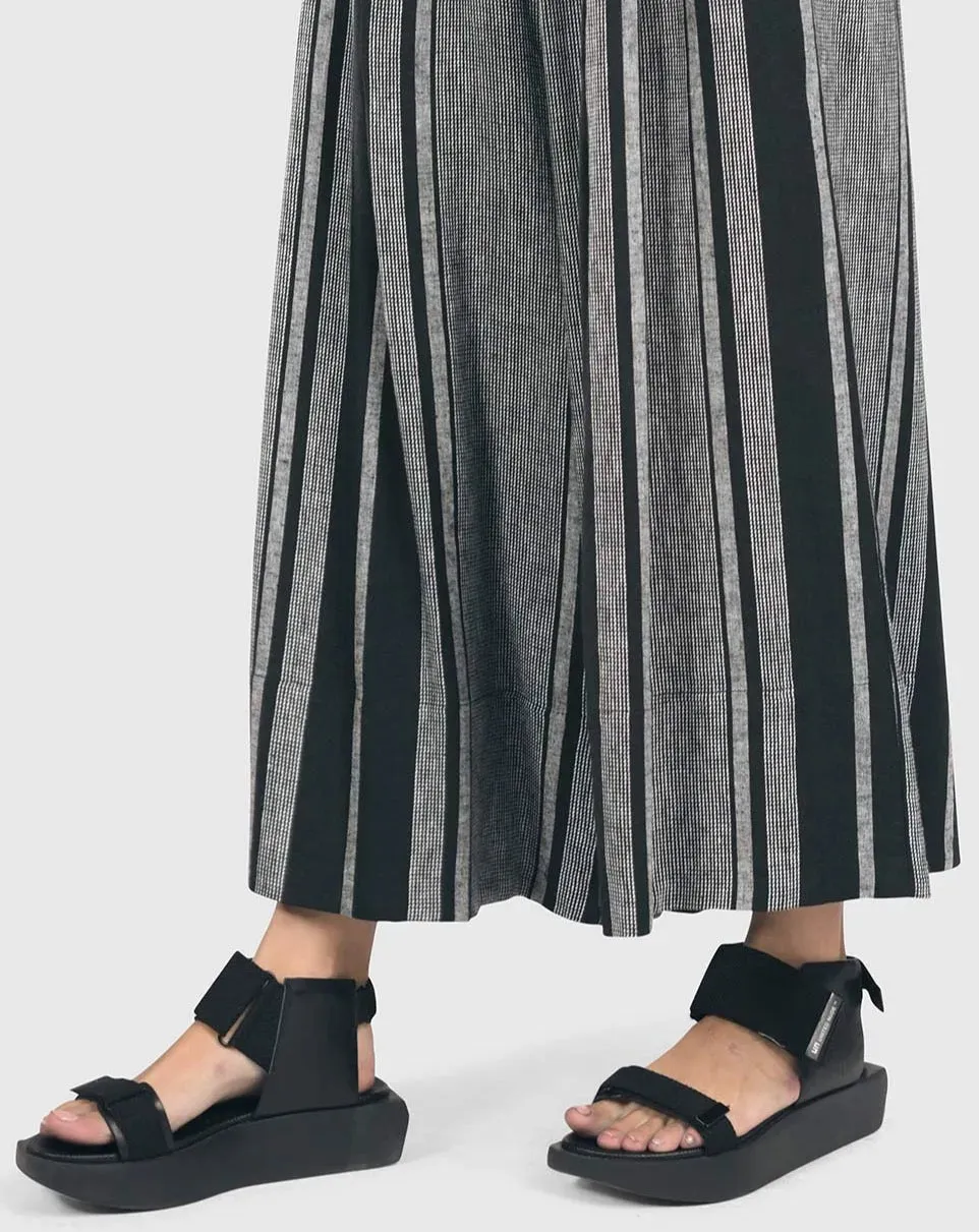 Melange Palazzo Crop Pants, Stripe