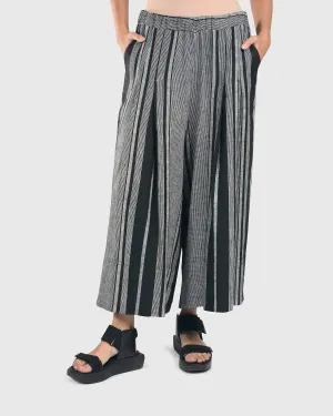 Melange Palazzo Crop Pants, Stripe