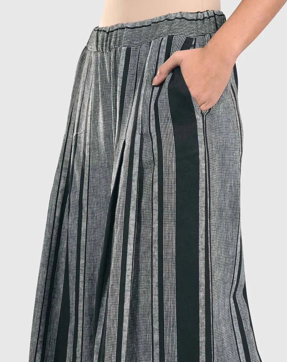 Melange Palazzo Crop Pants, Stripe