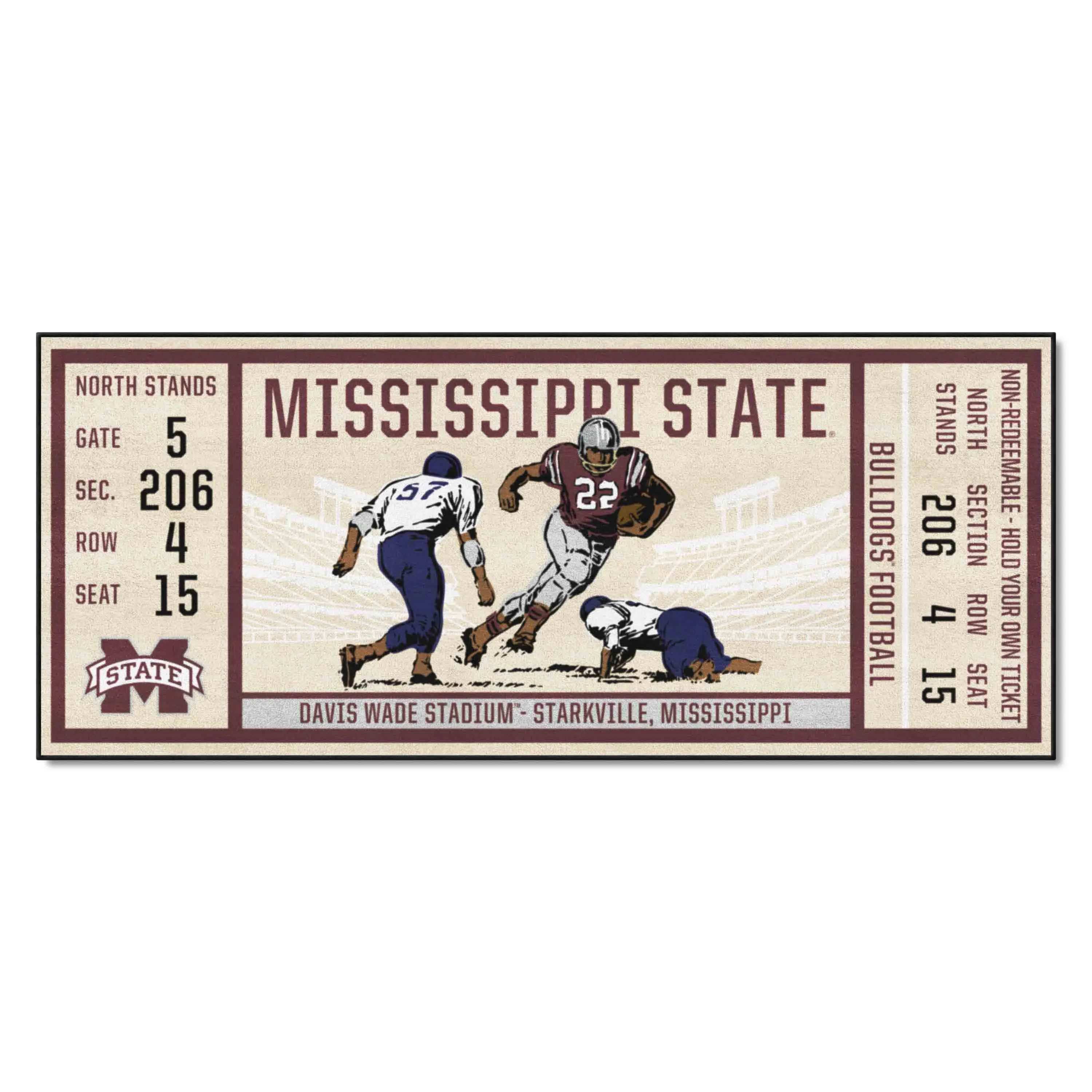 Mississippi State Bulldogs Ticket Runner Rug - 30in. x 72in.