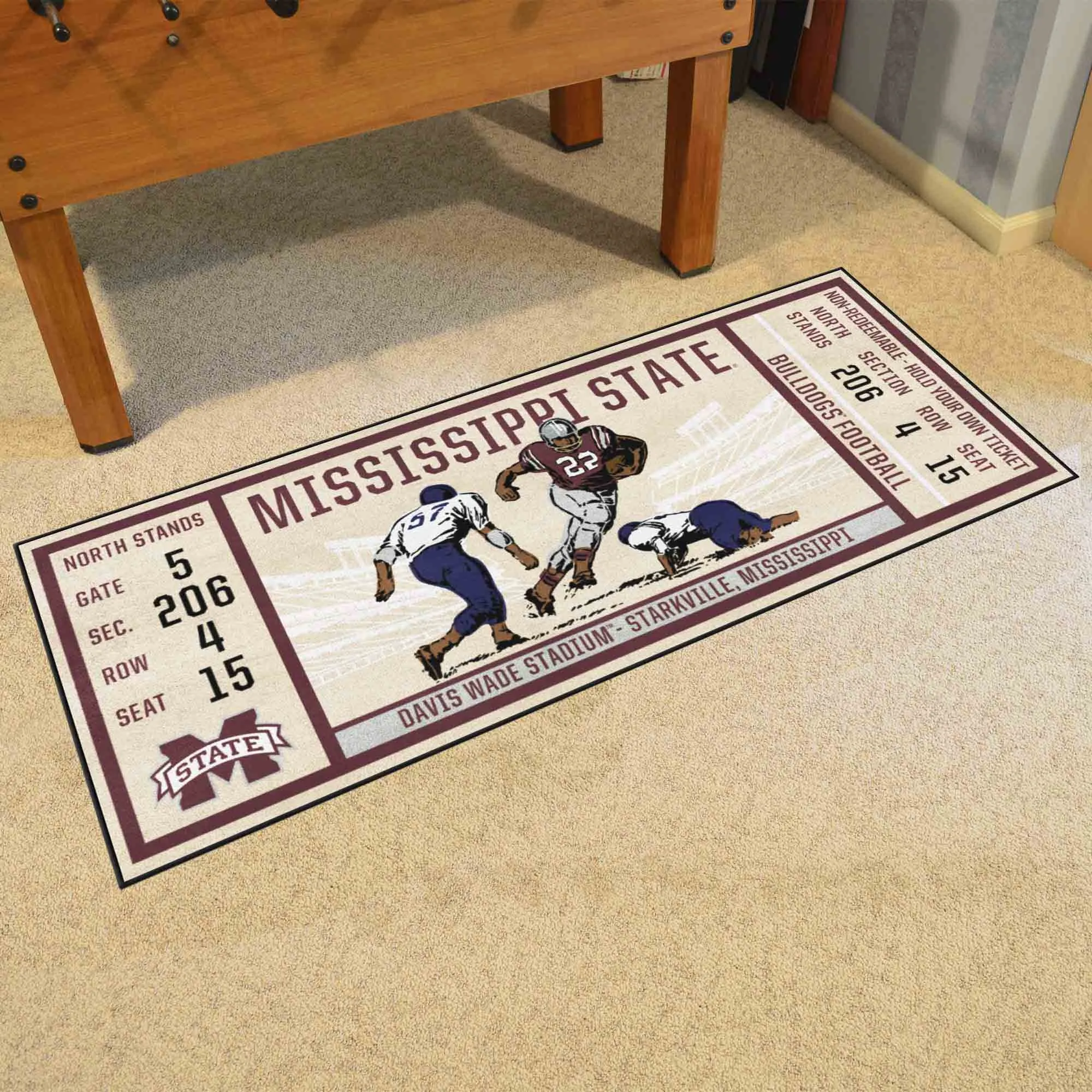 Mississippi State Bulldogs Ticket Runner Rug - 30in. x 72in.