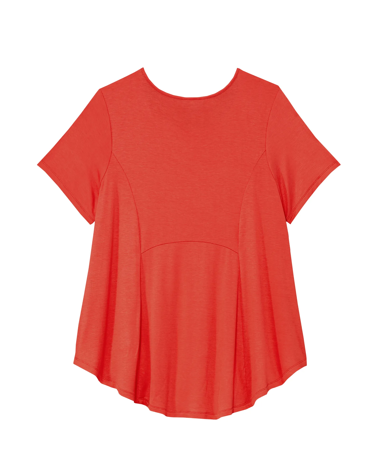 Nati French Terry A-Line Knit Tee | Coral