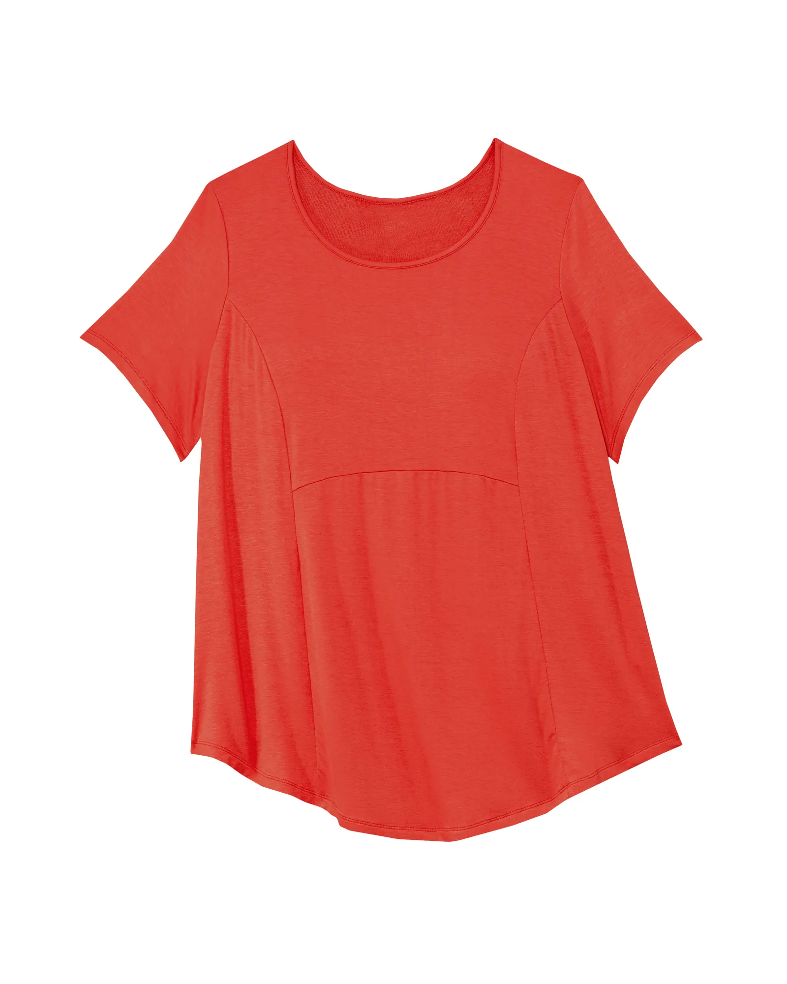 Nati French Terry A-Line Knit Tee | Coral