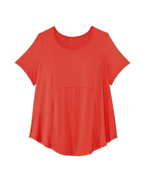 Nati French Terry A-Line Knit Tee | Coral