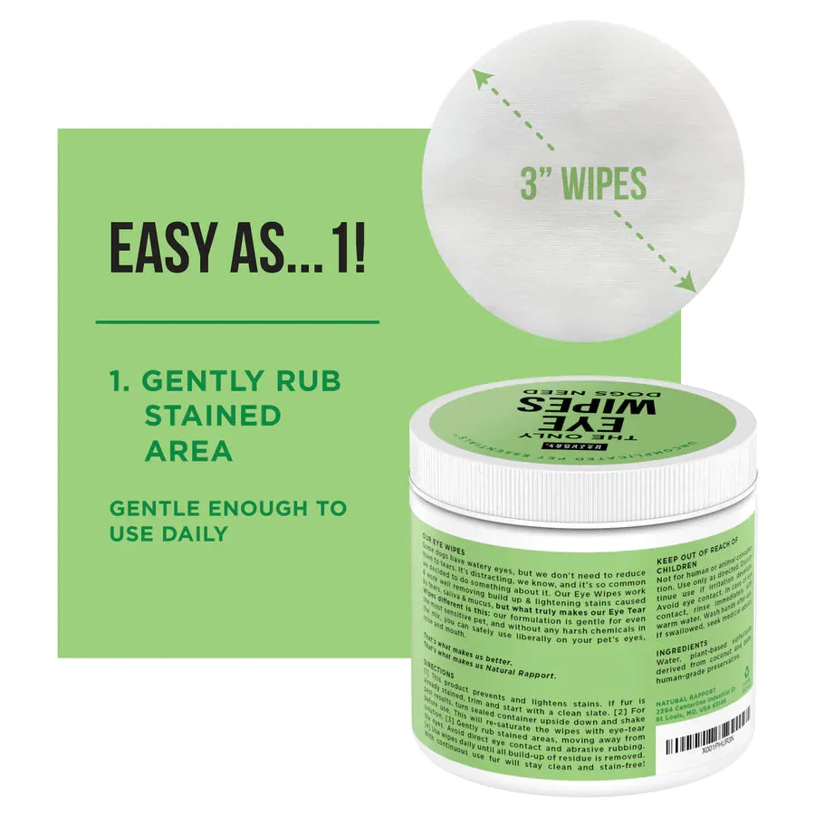 Natural Rapport The Only Eye Wipes - Dog Eye Wipes