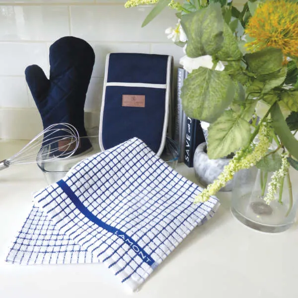 Navy Cotton Canvas Oven Gauntlet