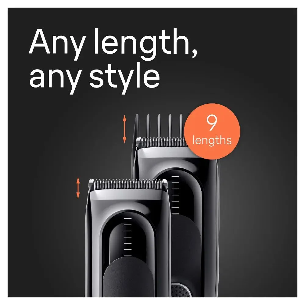 New - Braun Series 5 HC5310 Rechargeable 9-Setting Hair Clipper   2 Attachment Combs