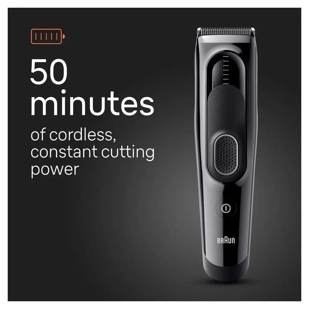 New - Braun Series 5 HC5310 Rechargeable 9-Setting Hair Clipper   2 Attachment Combs