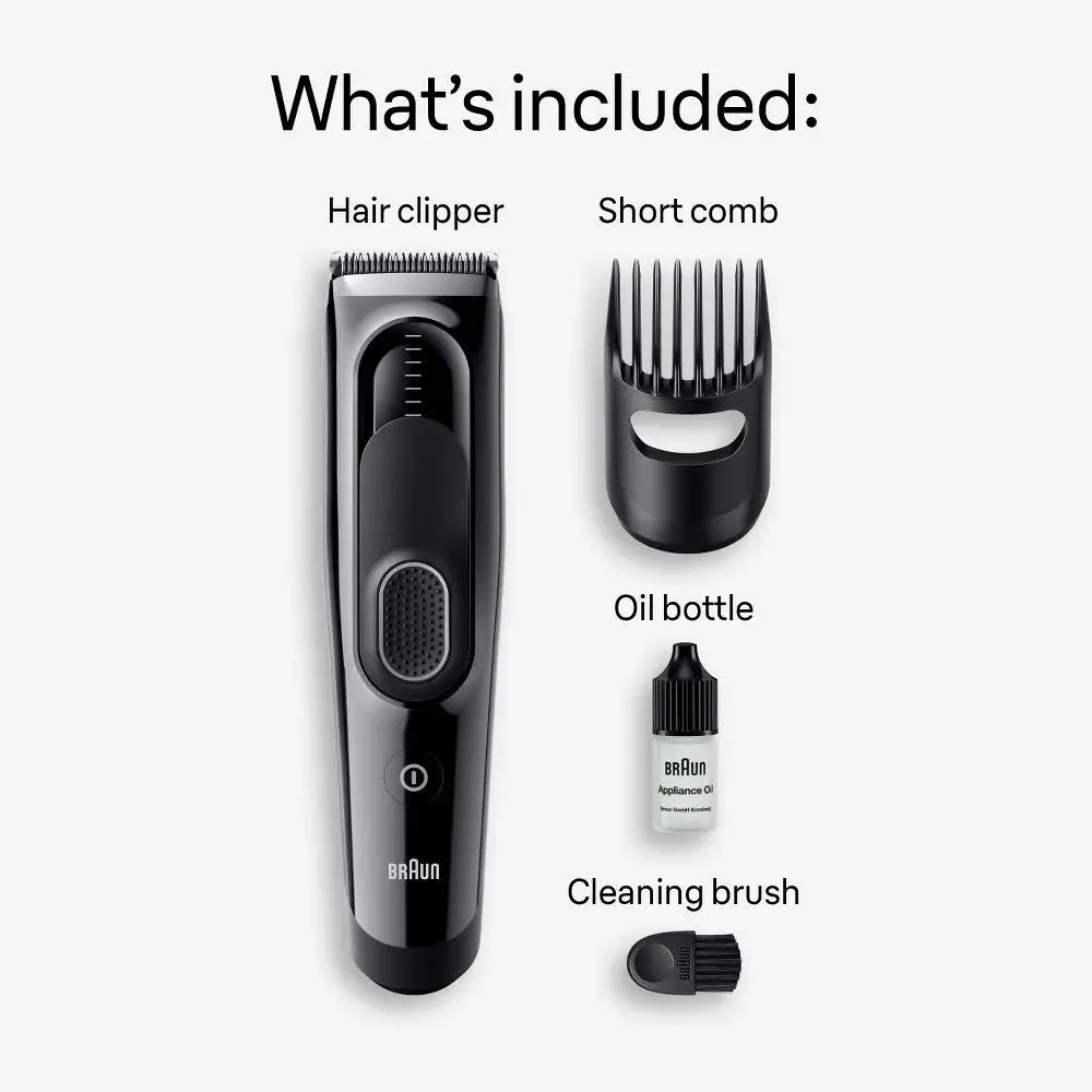 New - Braun Series 5 HC5310 Rechargeable 9-Setting Hair Clipper   2 Attachment Combs