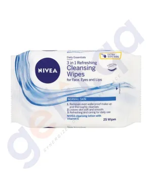 NIVEA REFRESHING CLEANSING WIPES 25 NOS 81121